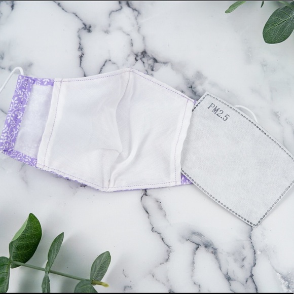 3 layers with filter pocket cotton face mask - Picture 3 of 3